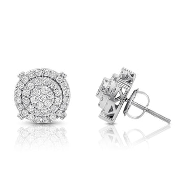 White 10K WHITE GOLD DIAMOND STUD EARRINGS 0.75 CTW